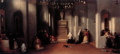 Lotto Lorenzo: Szent Lúcia Szent Ágota sírjánál (1532)