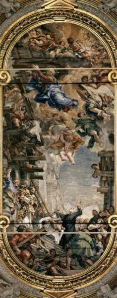Pietro da Cortona: Szent Fülöp látomása  (1664-65, freskó a Santa Maria in Vallicella-templomban, Róma)