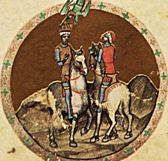 László herceg és testvére, I. Géza király  (miniatúra a Képes krónikából)