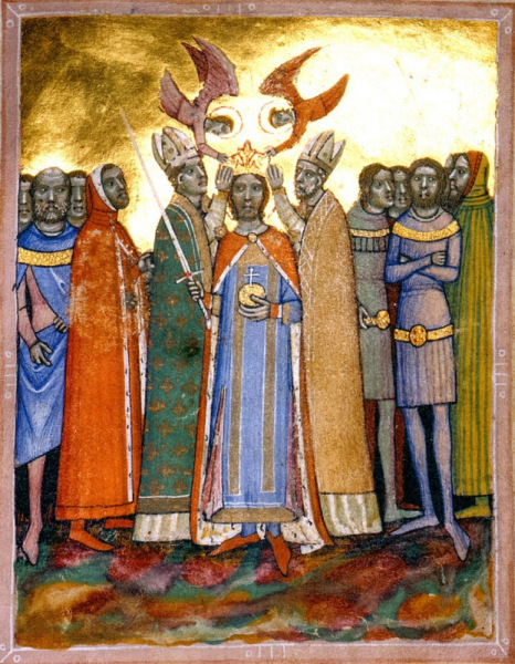 I. László koronázása  (miniatúra a Képes krónikából)