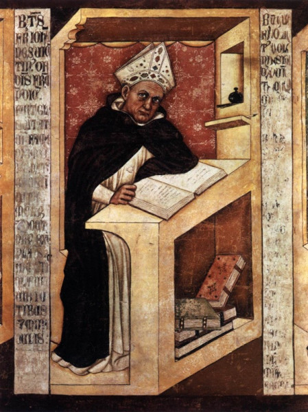 Nagy Szent Albert Tommaso da Modena freskóján (1352 körül)