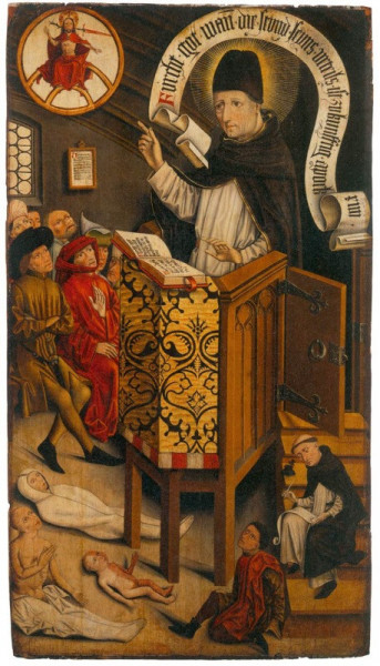 Friedrich Walther: Nagy Szent Albert prédikál (1470 körül)