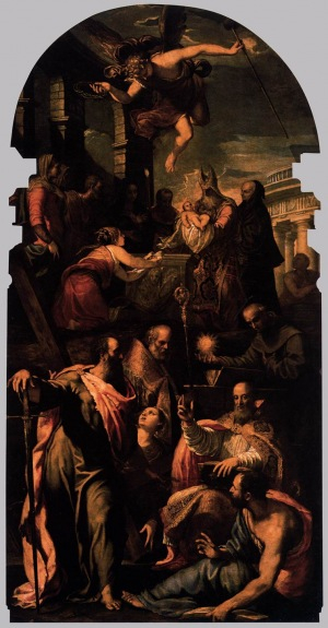 Giuseppe Salviati: Mária bemutatása a templomban (1548–50