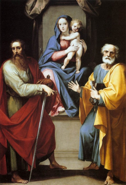 Giuseppe Cesari: A Szűzanya és a Gyermek  Péterrel és Pállal (1608–09)