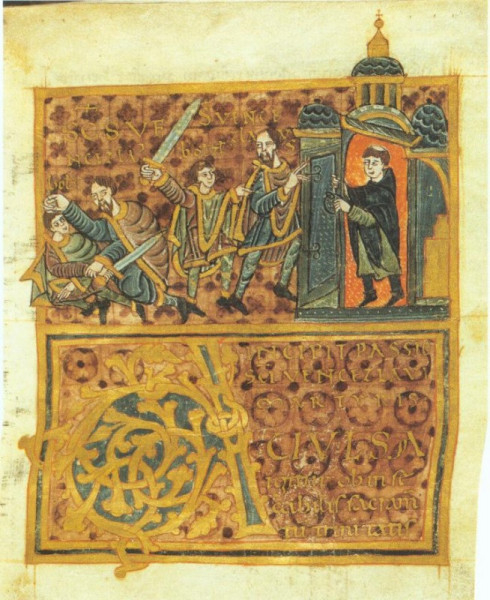 Gumpold von Mantua: Szent Vencel halála (Jelenetek Szent Vencel életéből, 10. század)