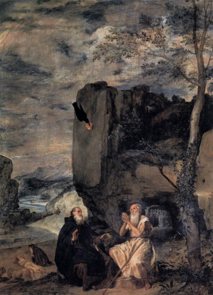 Velázquez: Szent Antal apát és Remete Szent Pál (1645 körül)