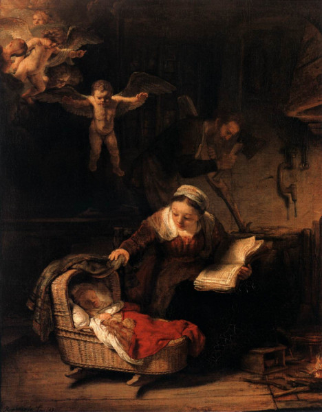 Harmenszoon van Rijn Rembrandt: A Szent Család angyalokkal (1645)
