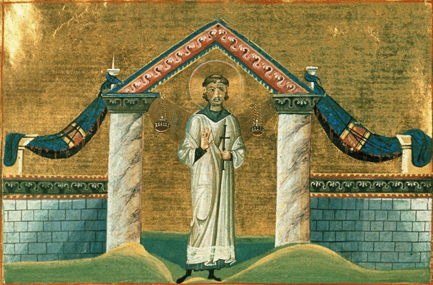 Szent Vince ábrázolása II. Baszileiosz menologionjában (10. század)