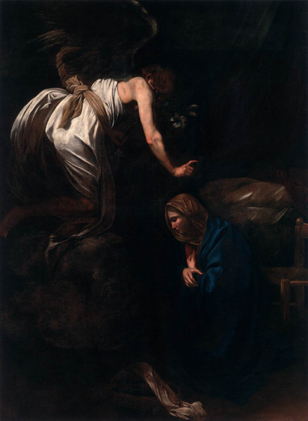 Caravaggio: Az angyali üdvözlet (1608-09)