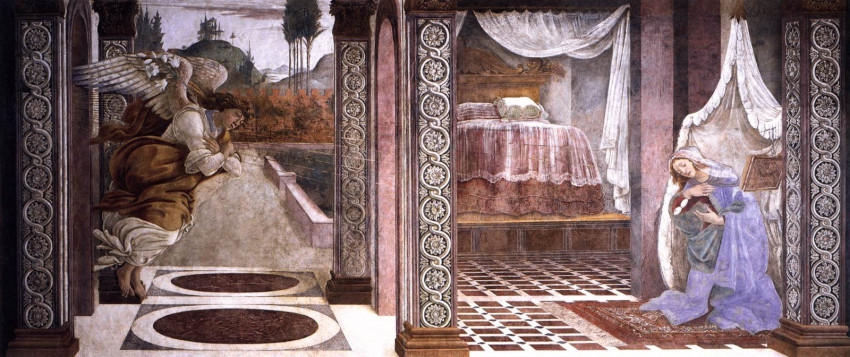 Sandro Botticelli: Az angyali üdvözlet (1481)