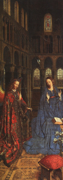 Jan van Eyck: Az angyali üdvözlet (1435 körül)