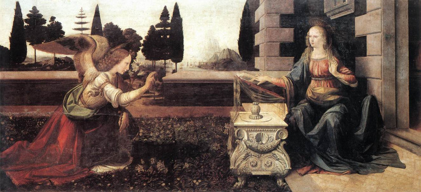 Leonardo da Vinci: Az angyali üdvözlet (1472-75)