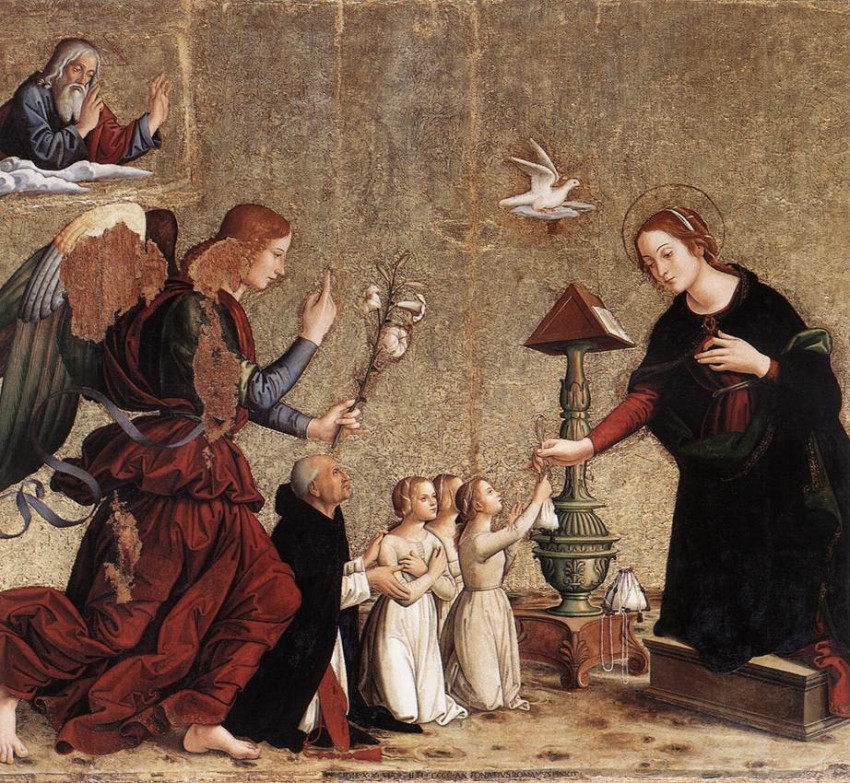 Antoniazzo Romano: Az angyali üdvözlet (1485)