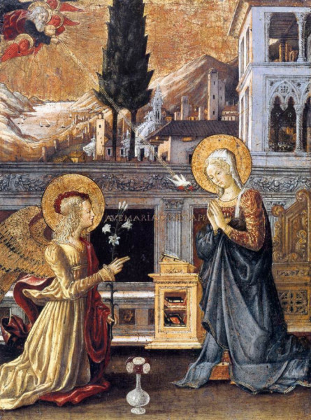 Benedetto Bonfigli: Az angyali üdvözlet (1455 körül)