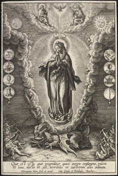 Hieronymus Wierix: A Szűz a loretói litánia szimbólumaival 