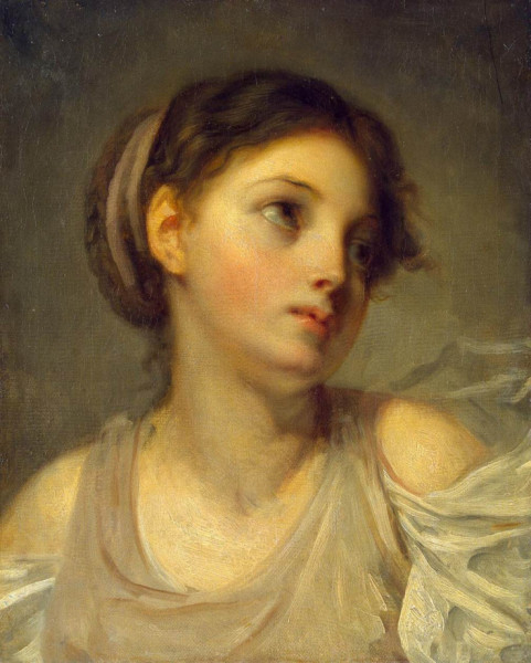 Jean-Baptiste Greuze: Fiatal lány halványlila ruhában (Ermitázs, Szentpétervár; 1770–90)